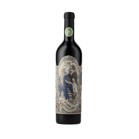 Garrafa de vinho Catena Zapata Birth of Cabernet, rótulo ilustrado com raposa e pássaro, vintage 2021
