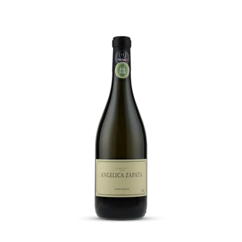 Garrafa de vinho branco Angelica Zapata, rótulo elegante, ideal para degustação e presentes